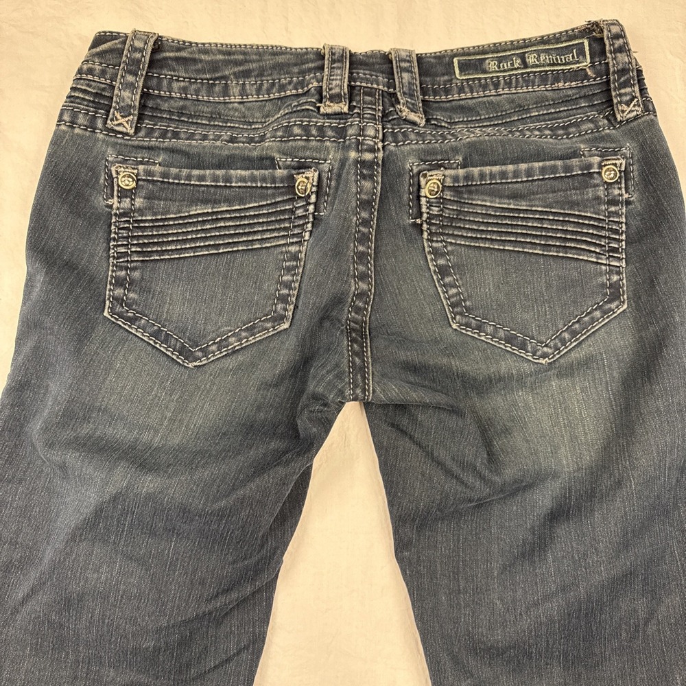 Rock Revival Jeans GIA STRAIGHT Women 25x32 Stretch SIMPLE THICK STITCH